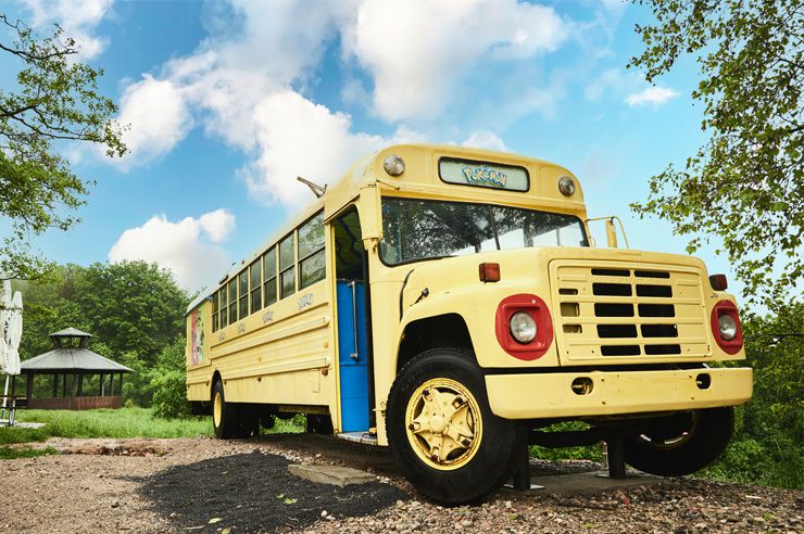 American Schoolbus der Jugendherberge Büdingen