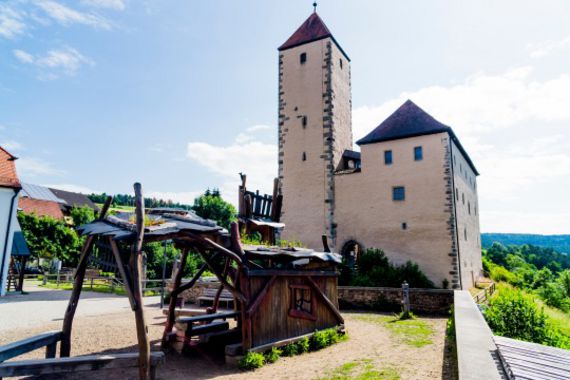 Die Jugendherberge Burg Trausnitz in der Außenansicht