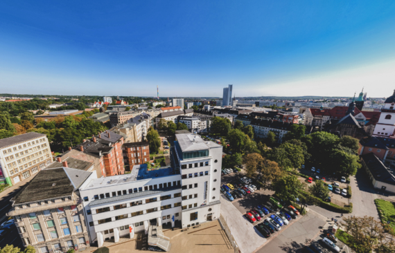 Blick auf die Jugendherberge Chemnitz