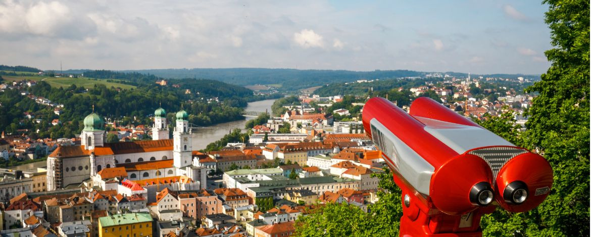 Panoramablick auf die Dreiflüssestadt Passau