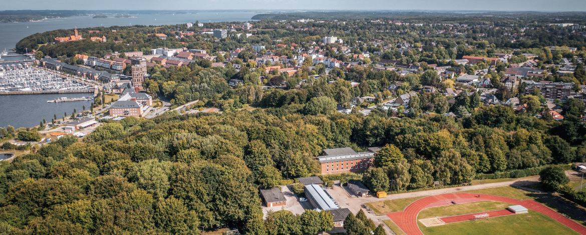 Lage der Jugendherberge Flensburg am Stadion und der Flensburger Förde