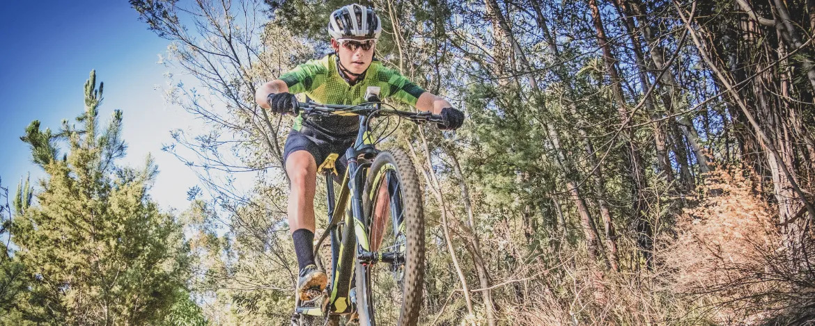 teenage mountain bike rider
