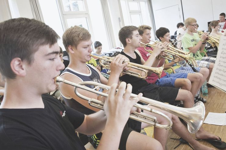 Orchesterprobe in der Jugendherberge Nideggen.