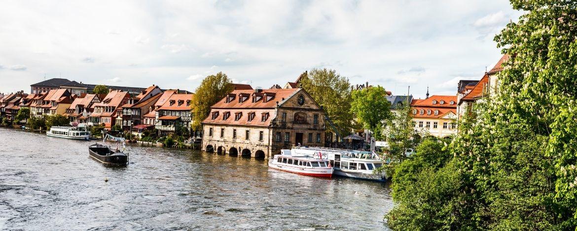 Wunderschöner Blick auf die Regnitz in Bamberg